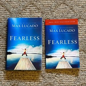 LOT of 2 - MAX LUCADO BOOKS - FEARLESS & GROUP DISCUSSION GUIDE - Very Good